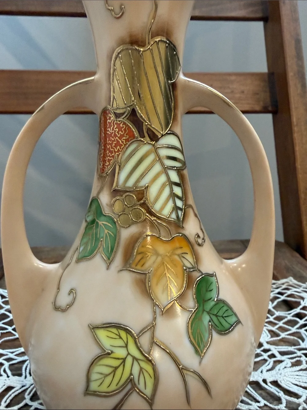 Vintage Norleans Japan Double Handled Art Pottery Vase - Mid Century